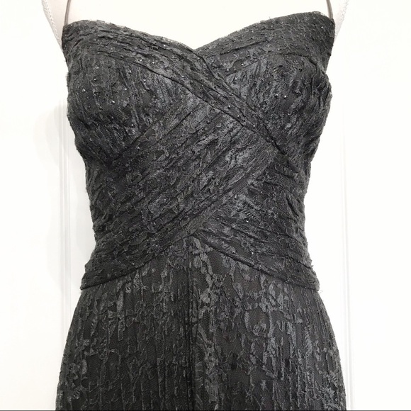 BADGLEY MISCHKA GREY EMPIRE LACED MINI SEQUIN SLEEVELESS EVENING DRESS - 8 - Picture 7 of 14